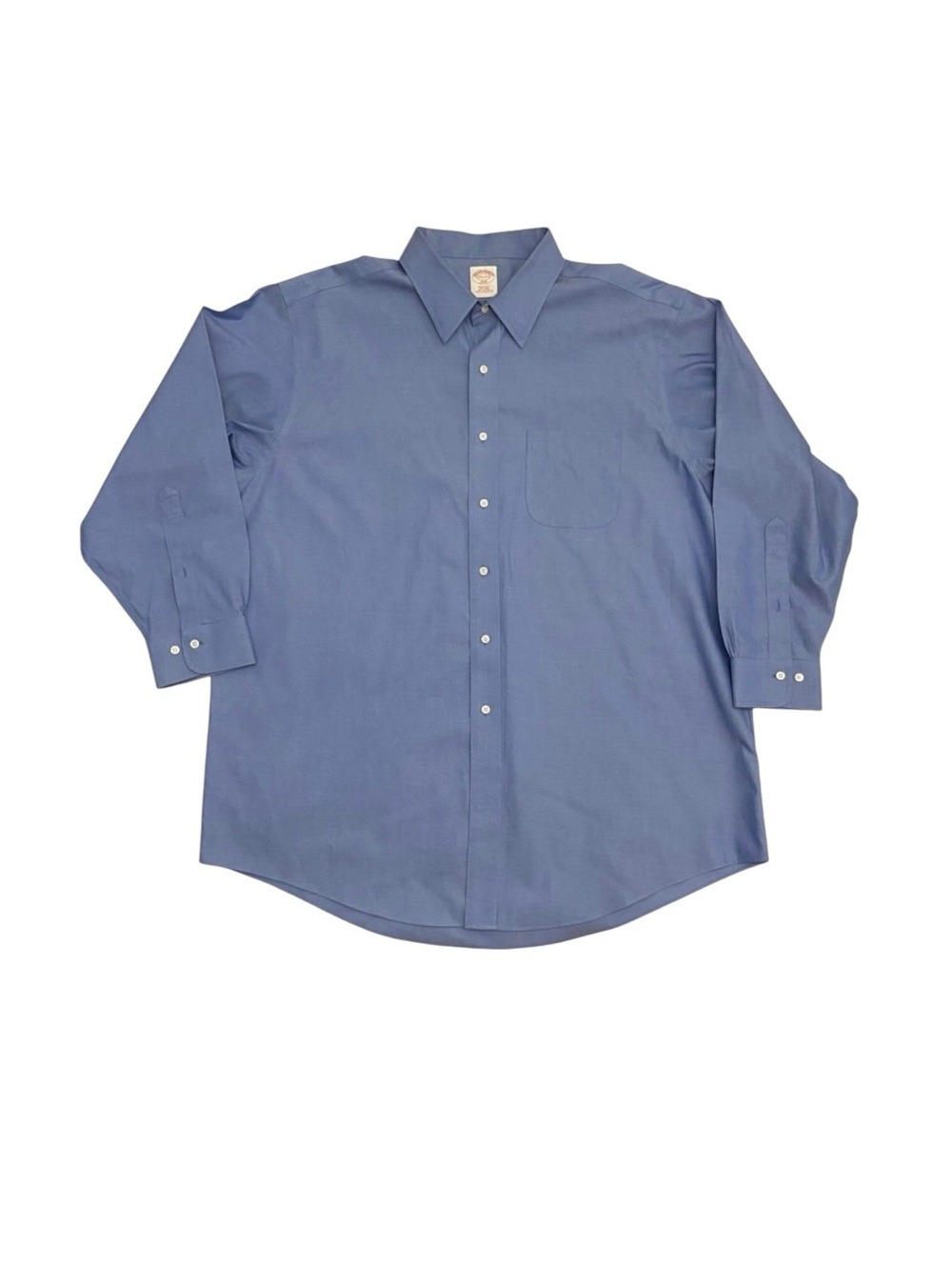 Brooks brothers 346 men button down shirt regular fit cotton non iron 17,5 blue